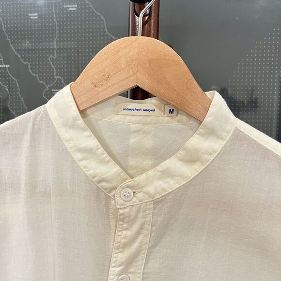 Industry of All Nations - Band Collar Madras Shirt SS Lightweight - Undyed - Picture 3 of 6